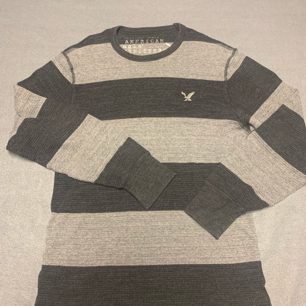 American Eagle outfitters thermal shirt men’s xl gray cotton long sleeve